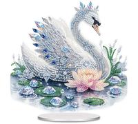 DIY 2D Flat Acrylic Table Top Diamond Painting Ornament Kits, Diamond Art Table Top Acrylic Decorations for Beginner, Desktop Ornaments Kit for Home Office Desktop Decor-02