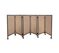 DIY 3-8 Panel Folding Room Divider with 360° Wheels Freestanding Short Partitions Wall for Home & Office Versatile L/C/V/W Shapes (100 x 40cm - 6 Panels)