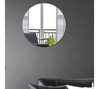 DIY 3D Acrylic Mirror Wall Decals, Round and Oval Silver Stickers for Home Decoration, High Definition Reflective for surface, Easy Installation(Round)