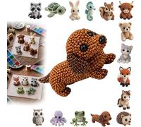 DIY 3D Beaded Animal Kit For Adults & Teens, Handmade Cute Bead Craft Animal Set with Colorful Beads and Instructions, Jewelry Art Craft Kit for Creative DIY Projects (Dachshund, Materials Kit)