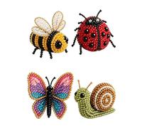 DIY 3D Beaded Animal Kit, Tiny Bird & Floral Garden Beading Set, 4/5 PCS Creative Arts Craft for Adults Beginners with Instructions(E)
