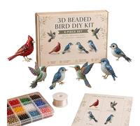 DIY 3D Beaded Bird Kit, 6 Stunning Bird Patterns, Easy Beading Craft Set For Keychain Making, Ideal Family Bonding Activity, Cute Room Decoration For Teens Adults Beginners, Office Desk Ornament