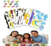 DIY 3D Creative Insect Paper Jigsaw Puzzle, 25 PCS 3D Animal Puzzle Set, Educational Toy for Kids, Screen-Free Family Fun, Easy Assembly for All Ages (Dinosaurs)