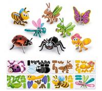 DIY 3D Creative Insect Paper Jigsaw Puzzle, 25 PCS Jungle Animals,Brain-boosting Challenge, Crafts Gifts, for Activity, Classroom Family(Style 4)