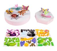 DIY 3D Creative Insect Paper Jigsaw Puzzle,25 PCS Smart 3D Assembly Challenge Insect Puzzle,Educational Animal Puzzles,Glue-Free Assembly,Creative Jungle Animals Paper Jigsaw (Insects)