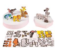 DIY 3D Creative Insect Paper Jigsaw Puzzle,25 PCS Smart 3D Assembly Challenge Insect Puzzle,Educational Animal Puzzles,Glue-Free Assembly,Creative Jungle Animals Paper Jigsaw (Animals)