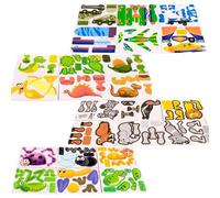 DIY 3D Creative Insect Paper Jigsaw Puzzle,25 PCS Smart 3D Assembly Challenge Insect Puzzle,Educational Animal Puzzles,Glue-Free Assembly,Creative Jungle Animals Paper Jigsaw (Set)