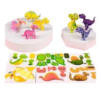 DIY 3D Creative Insect Paper Jigsaw Puzzle,25 PCS Smart 3D Assembly Challenge Insect Puzzle,Educational Animal Puzzles,Glue-Free Assembly,Creative Jungle Animals Paper Jigsaw (Dinosaurs)