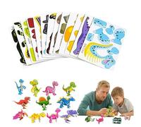 DIY 3D Creative Insect Paper Jigsaw Puzzle, 25PCS 3D Insect Puzzle for Kids, Educational Smart Assembly Challenge Paper Craft, Screen-Free Activity Classroom Prize Birthday Party Gifts (Dinosaurs)
