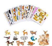 DIY 3D Creative Insect Paper Jigsaw Puzzle, 25PCS No-Duplicate Animal Dinosaur Airplane Educational Cartoon Models, Tear-Proof & Drop-Proof Crafts, Smart Assembly Challenge for Activity (Animals)