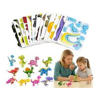 DIY 3D Creative Insect Paper Jigsaw Puzzle Set, 25 PCS Smart 3D Assembly Challenge Insect Puzzle,Educational Stem Toy for Activity, Classroom & Family Fun(Dinosaurs)