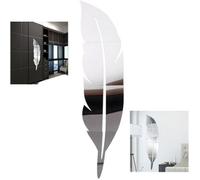 Diy 3D Feather-Shaped Mirror Wall Stickers, Removable Acrylic Decals For Bedroom And Living Room
