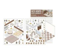 DIY 3D House Stickers, 3D Miniature Scene Stickers, DIY Cozy Little Home House Scene Stickers Quiet Book, Cute Cartoon Scene Stickers,Fun DIY Stacking Scene Stickers for Adult Kids (Cat)
