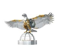 DIY 3D Metal Eagle Kit, Mechanical Steampunk Bird Made of Stainless Steel, Desk Decoration and Collectible for Adults (Over 247 Pieces/Gold Armor Edition)
