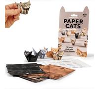 DIY 3D Origami Cat Model Kit - Fold Your Own Paper Cats, Cat Camp Craft with Cute Printed Stickers, Origami Animal Shaped Decoration for Art & Crafts (Cats)