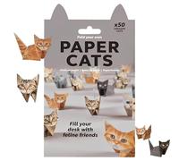 DIY 3D Paper Cats Craft Kit - 50 Sheets of Pre-Cut Origami Models, No Glue or Scissors Required - Fun & Relaxing Art Activity for Adults, Teens & Kids - Unique Cat Lover Gift & Charming Desk Décor