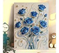 DIY 3D Pearl Painting Kit, with 30 * 40cm White Frame, Handmade Dot Picture Craft, Diamond Dots Beads Canvas Arts, for Housewarming Gifts, Valentine's Day Gifts Wall Decor(Style4)