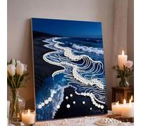 DIY 3D Pearl Painting Kit, with 30 * 40cm White Frame, Handmade Dot Picture Craft, Diamond Dots Beads Canvas Arts, for Housewarming Gifts, Valentine's Day Gifts Wall Decor(Style 5)