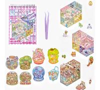 DIY 3D Scene Sticker Simulated Life,DIY Miniature House Scene 20 Sets Fun Stickers with Tweezers Make Your Own Warm Home Stickers for Adults Girls Childs Relief Stress,Party Birthday Favors Gift