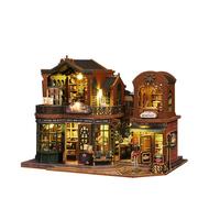 DIY 3D Wooden Book Nook Miniature House - Twilight Library Style Handcrafted Villa Model, Creative Assembly Decor, Relaxing Gift for Adults and Teens Color5