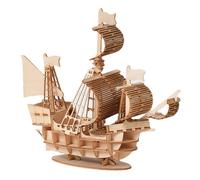 DIY 3D Wooden Handmade Assemble Three-dimensional Marine Sailing Ship Model Building Toy