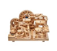 DIY 3D Wooden Puzzle Marble Run Model, Mechanical Steel Ball Track Assembly Kit With Gear Driven Transmission, STEM Engineering Puzzle Hobby Craft Collectible For Adults