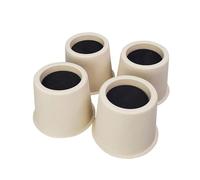 DIY 4 Inch Round Bed and Furniture Risers, 4 Pack Beige Elephant Feet Support Bed, Table, Sofa Leg, Lift up to 800 kgs/1,760 lbs, Durable Sturdy Plastic
