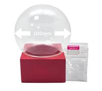 DIY 40122 DIY Snow Globe Craft Kit | Do It Yourself with Glass Ball and Polyresin Base Red Square | Height: 12 cm W: 10 cm | Individual Shake Ball | Make Your Own Glitter Ball