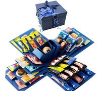 DIY 5-Layer Explosion Gift Box | Creative Surprise Box for Birthday, Anniversary, Valentine's Day | The Ultimate Thoughtful Gift Box for Photos, Chocolates & Keepsakes (Blue)