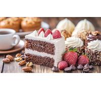 DIY 5D Adults and Beginners Diamond Painting Full Drill Kits Chocolate Cake Coffee Pictures Rhinestone Crystal Cross Stitch Diamond Art Perfect For Gift and Home Wall Decor Round Drill 40x70cm AD0827
