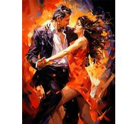 DIY 5D Adults and Beginners Diamond Painting Full Drill Kits Romantic Lovers Dancing Tango Pictures Rhinestone Crystal Diamond Art Perfect For Gift and Home Wall Decor Square Drill 45x60cm AB1970