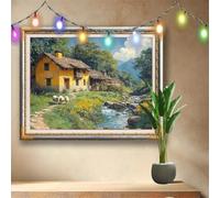 DIY 5D Countryside Diamond Painting Kits,Crystal Rhinestone Arts Crafts for Adults and Kids,Landscape Cross Stitch Embroidery Art,Gem Painting Home Wall Decor,Diamond Art by Numbers 70x50cm 58F-4044