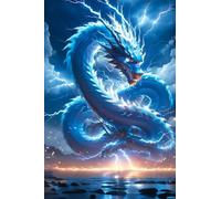 DIY 5D Crystal Art Kits for Adults Fantasy Animals Diamond Painting Chinese Zodiac Dragon 5D Diamond Painting Round Full Drill DIY Gifts Create Your Own Diamond Painting for Home Decor 40x50cm