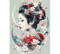 DIY 5D Crystal Art Kits Japanese Woman Diamond Painting Oiran Geisha 5D Diamond Painting Round Full Drill DIY Gifts Create Your Own Diamond Painting for Home Decor 40x50cm