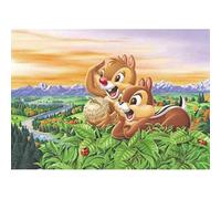 DIY 5D Diamond Art Kit for Adult Kids, Chip N Dale Two Squirrels And Big Pine Nuts Full Drill Embroidery Cross Stitch Picture Supplies Arts Craft for Home Wall Decor Paint 11.8x15.7 inches