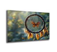 DIY 5D Diamond Art Kits Adults, Full Drill Round Drill Diamond Painting Butterfly Dream Catcher Pattern, Crystal Art Kits Handmade Crafts, Gem Painting Suitable for Home Bedroom Decor 80x110cm e-767