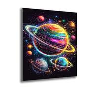 DIY 5D Diamond Art Kits Adults, Full Drill Round Drill Diamond Painting Color Planet Pattern Design, Crystal Art Kits Handmade Crafts, Gem Painting Suitable for Home Living Room Decor 50x70cm e-501