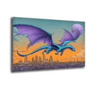 DIY 5D Diamond Art Kits Adults, Full Drill Square Drill Diamond Painting Cartoon Dragon Pattern Design, Crystal Art Kits Handmade Crafts, Gem Painting Suitable for Home Living Room Decor 25x35cm e-204