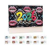 DIY 5D Diamond Art Painting Desk Calendar 2026, Monthly Planner from Jan 2026 to Dec, Standing Desk Calendar2026 Monthly Flip Desktop Calendars for Home Office Desktop Planning Decoration (style D)