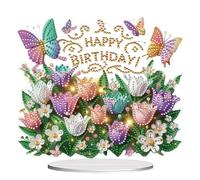 DIY 5D Diamond Art Painting Desktop Ornaments Kit, Animal Special Shaped Crystal Rhinestones Diamond Art Desktop for Bookshelf (Single-Sided Drill)-Birthday