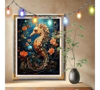 DIY 5D Diamond Art Painting Kits for Adults,Animal,Seahorse Cross Stitch Diamond Art Kits for Home Wall Decor Gift,Full Drill Crystal Art and Crafts Pictures for Beginner,Boys,(120x160cm) 59N-7290