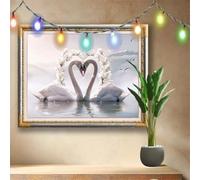 DIY 5D Diamond Art Painting Kits for Adults,Animal,Swan Cross Stitch Diamond Art Kits for Home Wall Decor Gift,Full Drill Crystal Art and Crafts Embroidery Pictures for Beginner,Boys,70x50cm 511N-984
