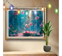 DIY 5D Diamond Art Painting Kits for Adults,Landscape,Cherry Blossom Cross Stitch Diamond Art Kits for Home Wall Decor Gift,Crystal Art and Crafts Embroidery Pictures for Beginner,160x120cm 511N-6690