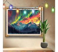 DIY 5D Diamond Art Painting Kits for Adults,Snowy Mountain,Aurora Cross Stitch Diamond Art Kits for Home Wall Decor Gift,Crystal Art and Crafts Embroidery Pictures for Beginner,(90x70cm) 511N-8546