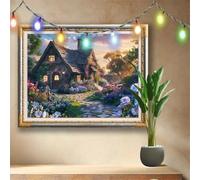 DIY 5D Diamond Art Painting Kits for Adults,Wildflowers,Cabins Cross Stitch Diamond Art Kits for Home Wall Decor Gift,Full Drill Crystal Art and Crafts Pictures for Beginner,Boys,(40x30cm) 511N-7012