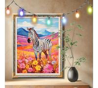 DIY 5D Diamond Art Painting Kits for Adults,Zebra,Animal Cross Stitch Diamond Art Kits for Home Wall Decor Gift,Full Drill Crystal Art and Crafts Embroidery Pictures for Beginner,(80x107cm) 59N-5247