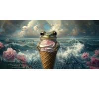 DIY 5D Diamond Art Painting Kits, Frog Full Drill Diamond Paintings Crafts Arts Embroidery Cross Stitch Canvas Painting by Numbers for Kid Adults Crystal Art Set, Wall Decor-Ice Cream 40x80cm J0K-399