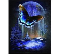 DIY 5D Diamond Art Painting Kits Full Drill, Crystal Rhinestone Embroidery Cross Stitch Craft Painting Pictures for Adults Kids, Canvas Butterfly Painting by Numbers for Home Wall Decor - 30x40cm