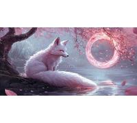 DIY 5D Diamond Art Painting Kits, White Fox Full Drill Diamond Paintings Crafts Arts Embroidery Cross Stitch Canvas Painting by Numbers for Kid Adults Crystal Art Set, Plum Blossom 30x60cm J0K-447
