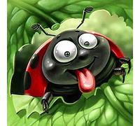 DIY 5D Diamond Painting by Number Kit Interesting Ladybird 25x25cm Full Drill 5D Diamond Art Beginner Crystal Rhinestone Embroidery Cross Stitch Art Craft House Living Room Decoration Gifts(10x10in)